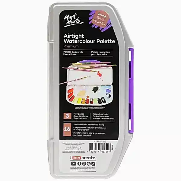 Mont Marte Airtight Watercolour Palette Premium 16 Wells