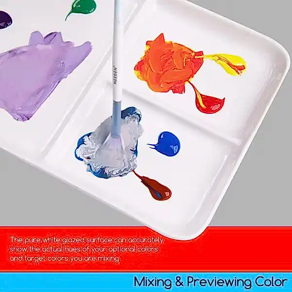 MEEDEN 3-well Ceramic Artist Paint Palette - Image 5