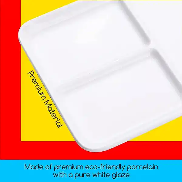 MEEDEN 3-well Ceramic Artist Paint Palette - Image 3